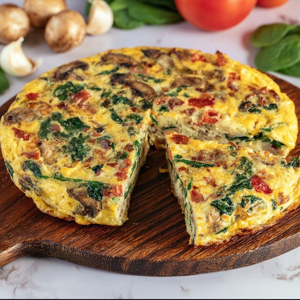 Veggie Frittata with Bell Peppers, Onions, and Mushrooms Recipe - Recipe Image