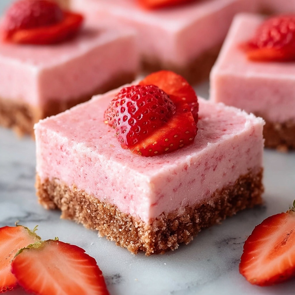 Strawberry Brownies with White Chocolate and Strawberry Glaze Recipe - Recipe Image