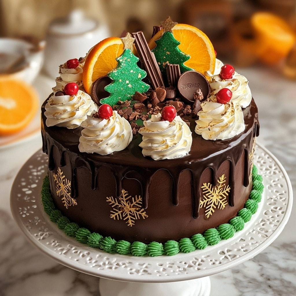 Festive Chocolate Orange Christmas Cake Recipe - Recipe Image