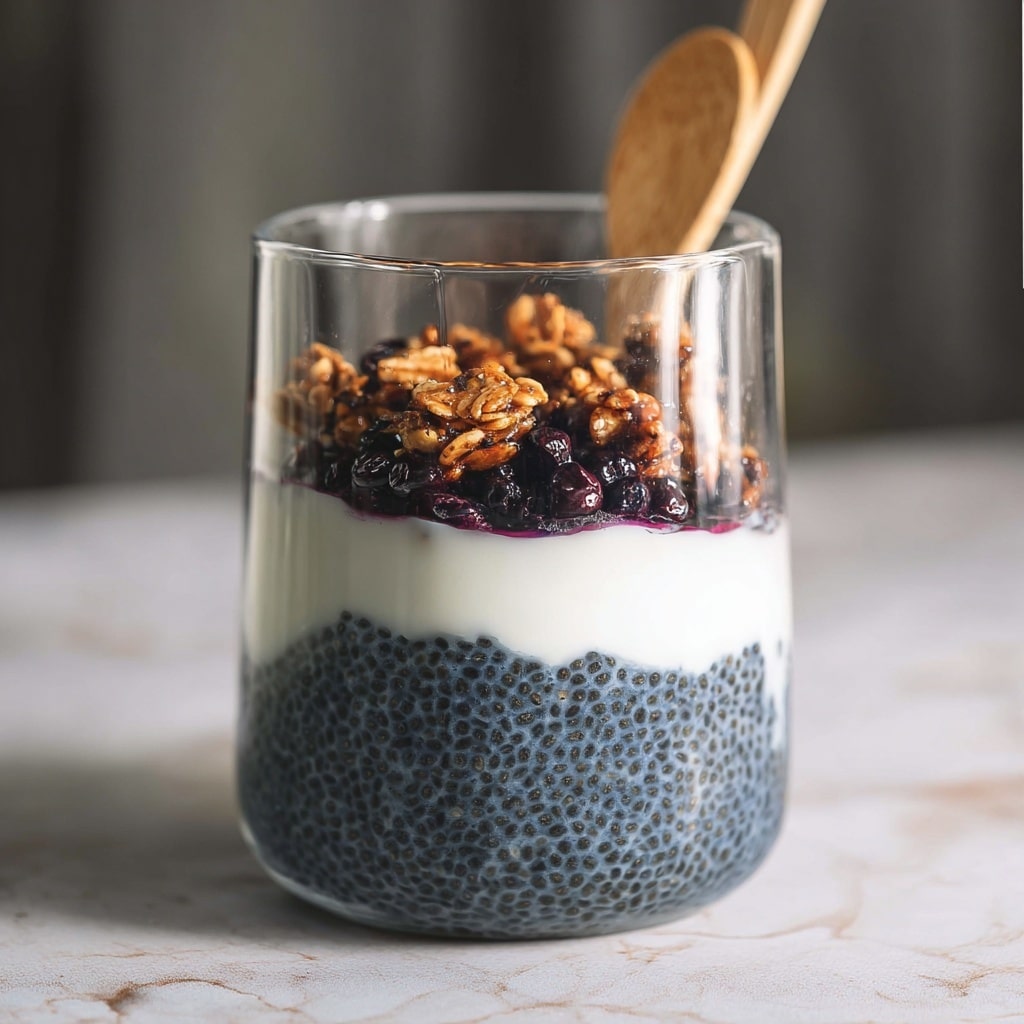 Butterfly Pea Chia Pudding Parfait Recipe - Recipe Image
