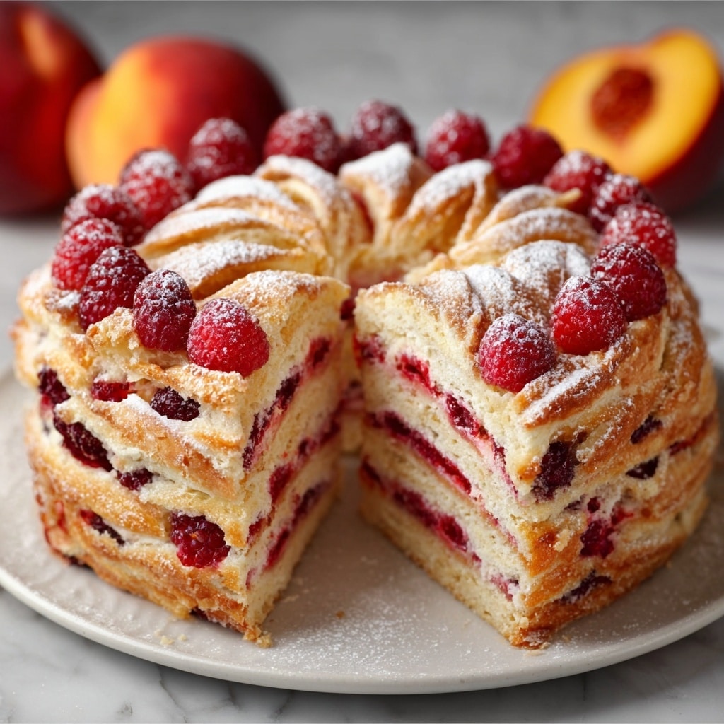 Raspberry Peach Greek Yogurt Cake Recipe - Recipe Image