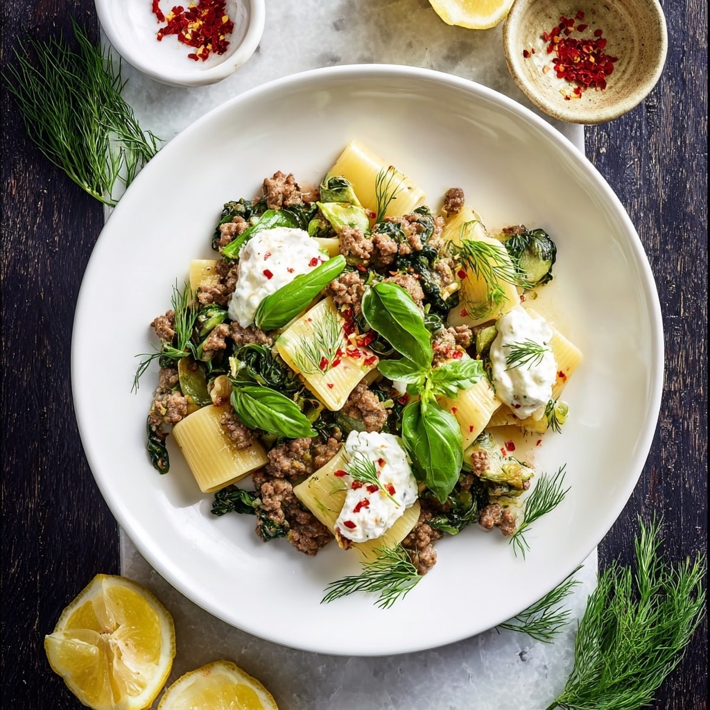 One-Pot Lemony Pasta with Sausage, Broccoli Rabe, and Burrata Recipe