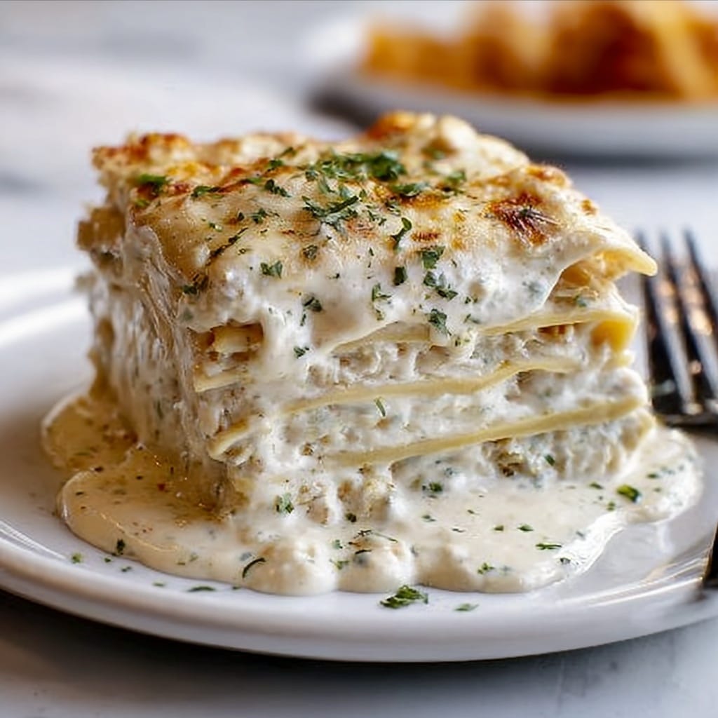 Creamy Chicken Lasagna with White Sauce Recipe - Recipe Image