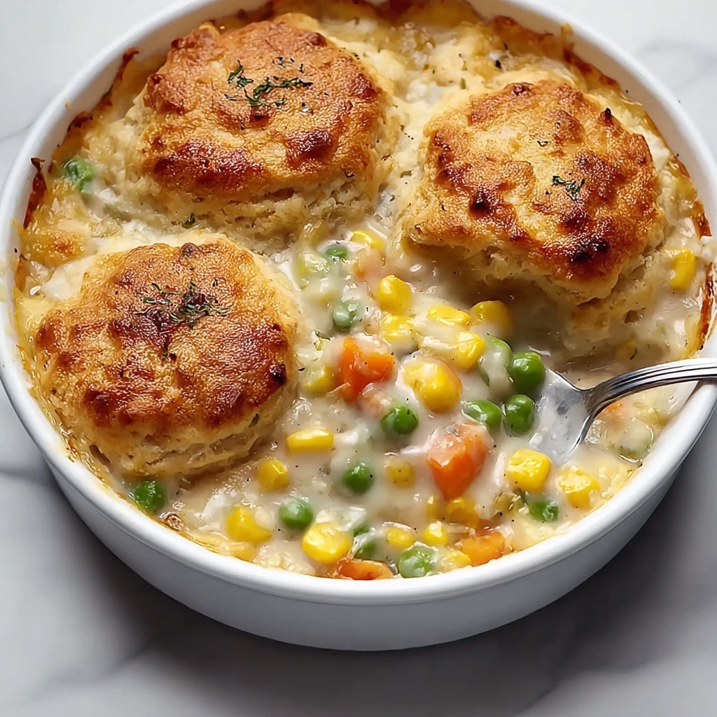 Creamy Chicken and Vegetable Cornbread Casserole Recipe - Recipe Image