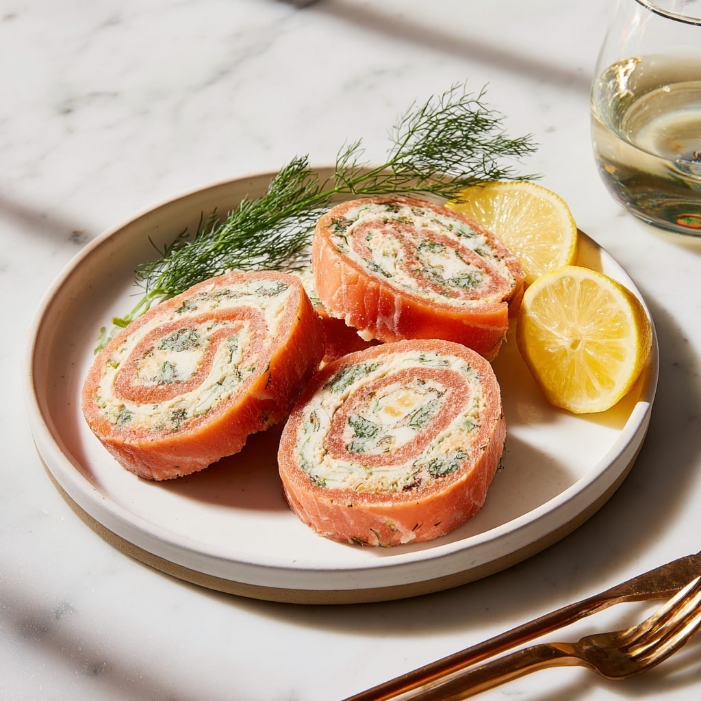 Stuffed Salmon Pinwheels Recipe - Recipe Image