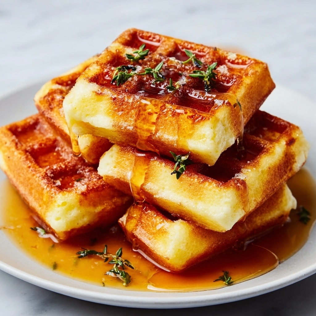 Cornbread Waffle Bites with Smoked Gouda and Honey Recipe - Recipe Image