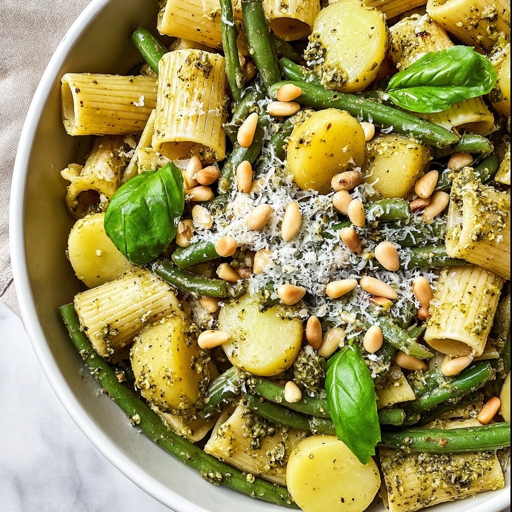 Pesto Pasta with Potatoes and Green Beans Recipe - Recipe Image