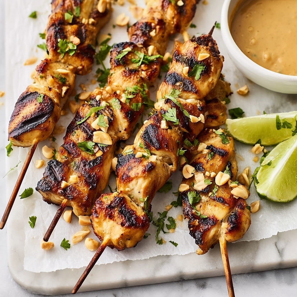 Chicken Satay with Spicy Peanut Sauce Recipe - Recipe Image