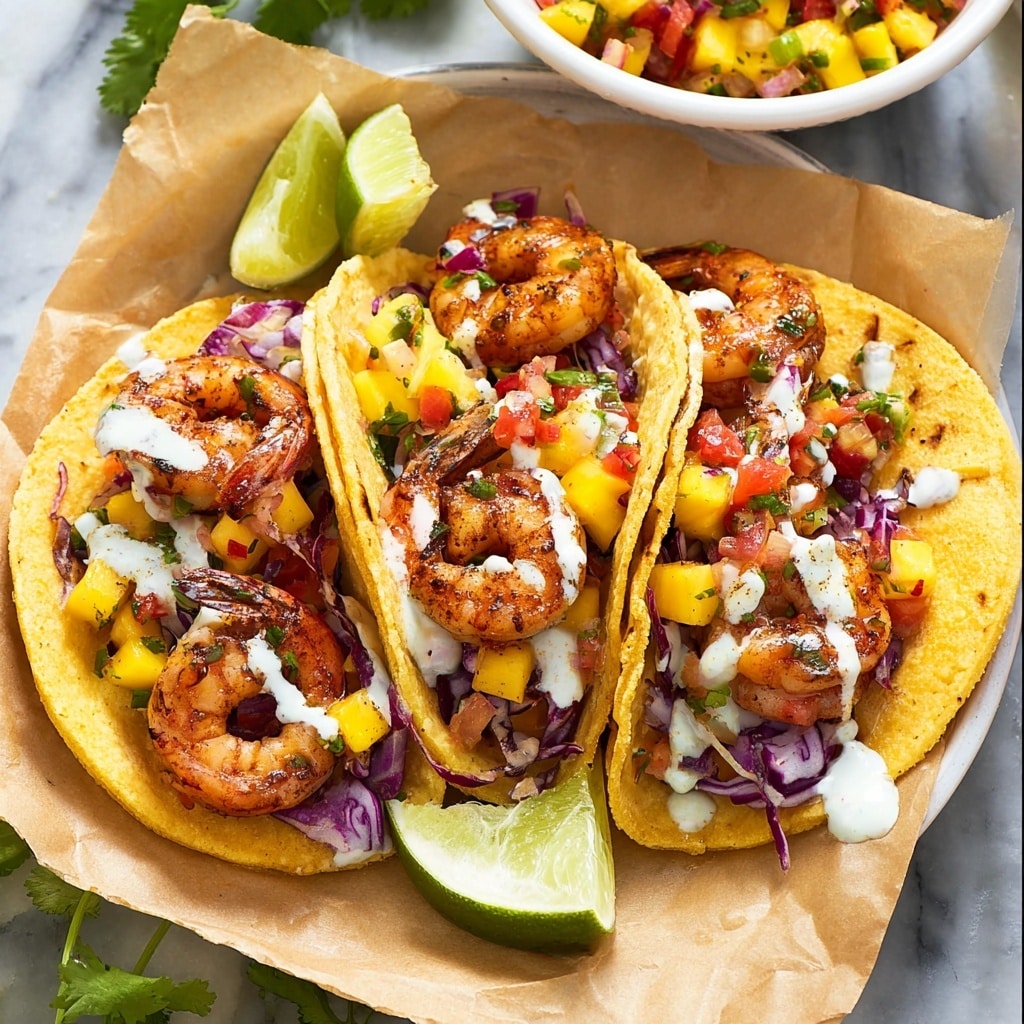Spicy Shrimp Tacos with Mango Salsa Recipe - Recipe Image