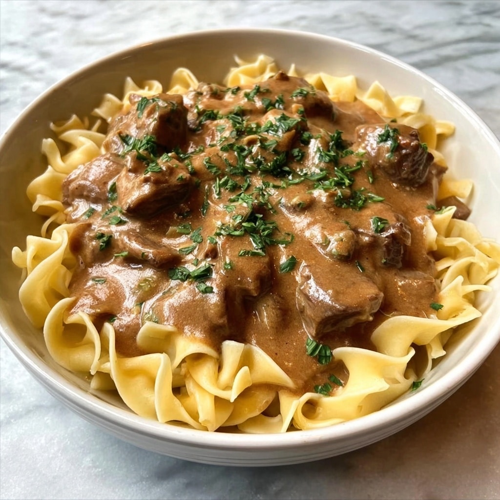 Vegan Beef Stroganoff Recipe - Recipe Image