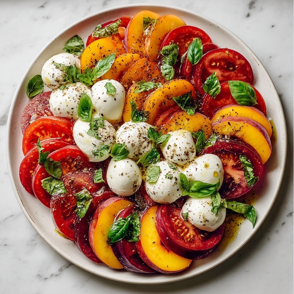 Tomato Peach Burrata Salad Recipe - Recipe Image