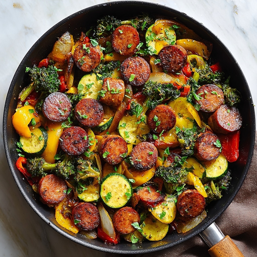 One Pan Sausage and Veggies Skillet Recipe - Recipe Image