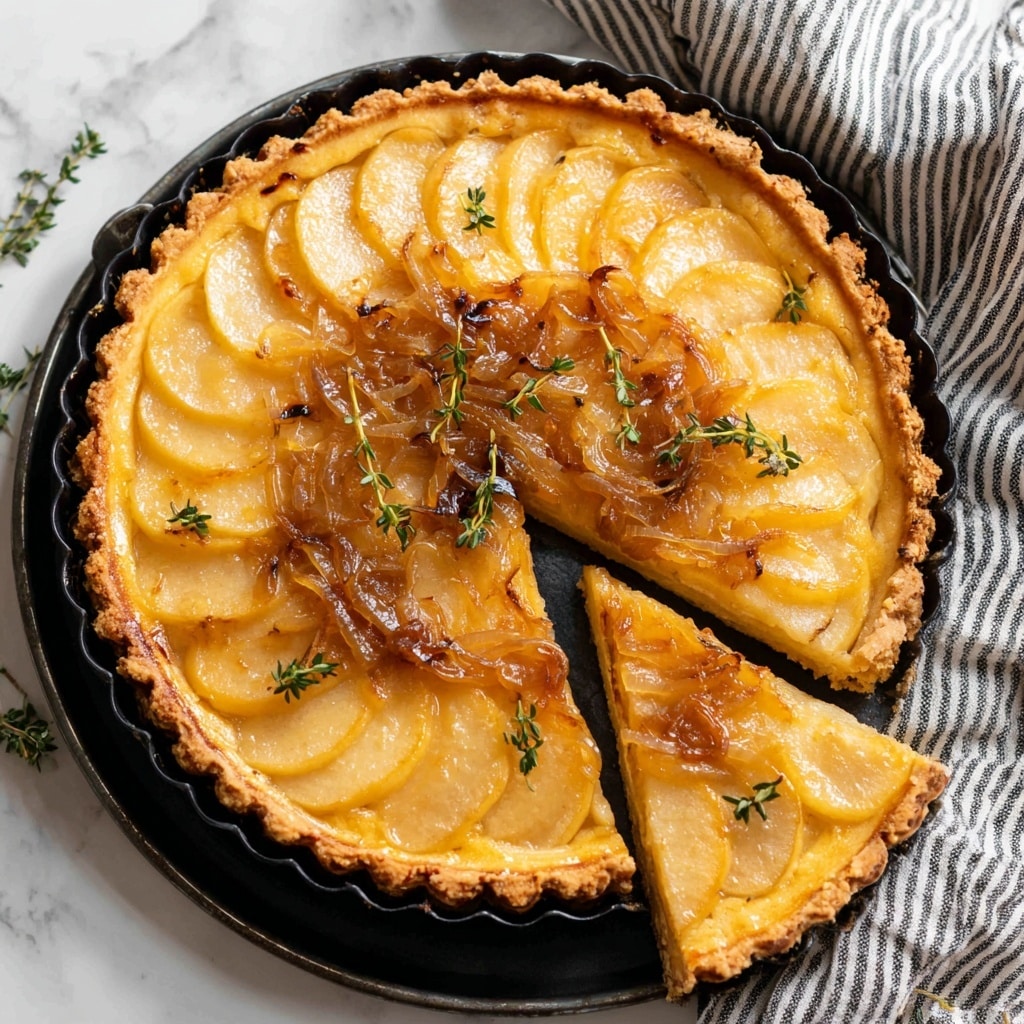 Caramelized Onion, Apple & Cheddar Tart Recipe - Recipe Image