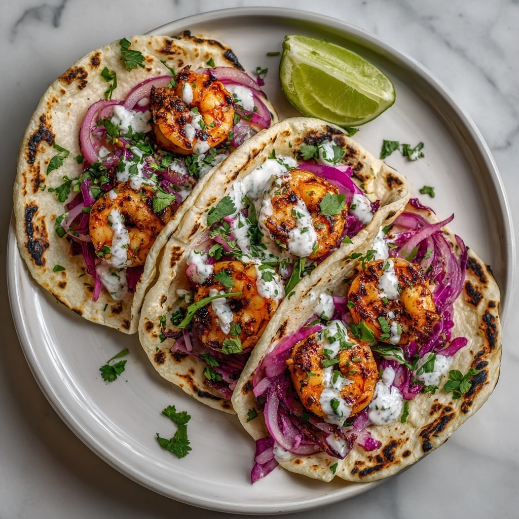 Quick Shrimp Tacos with Creamy Sauce and Fresh Lime Recipe - Recipe Image