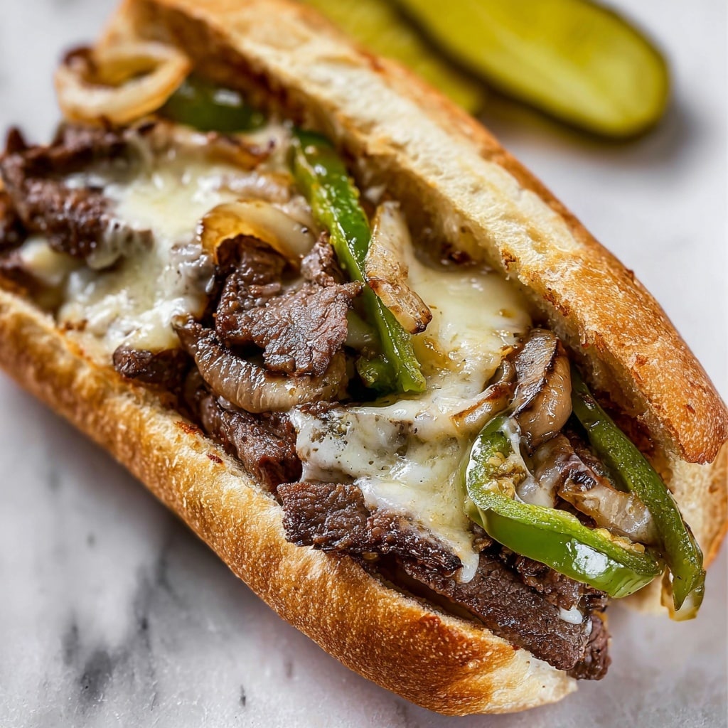 Philly Cheese Steak Sandwich with Mushrooms Recipe - Recipe Image