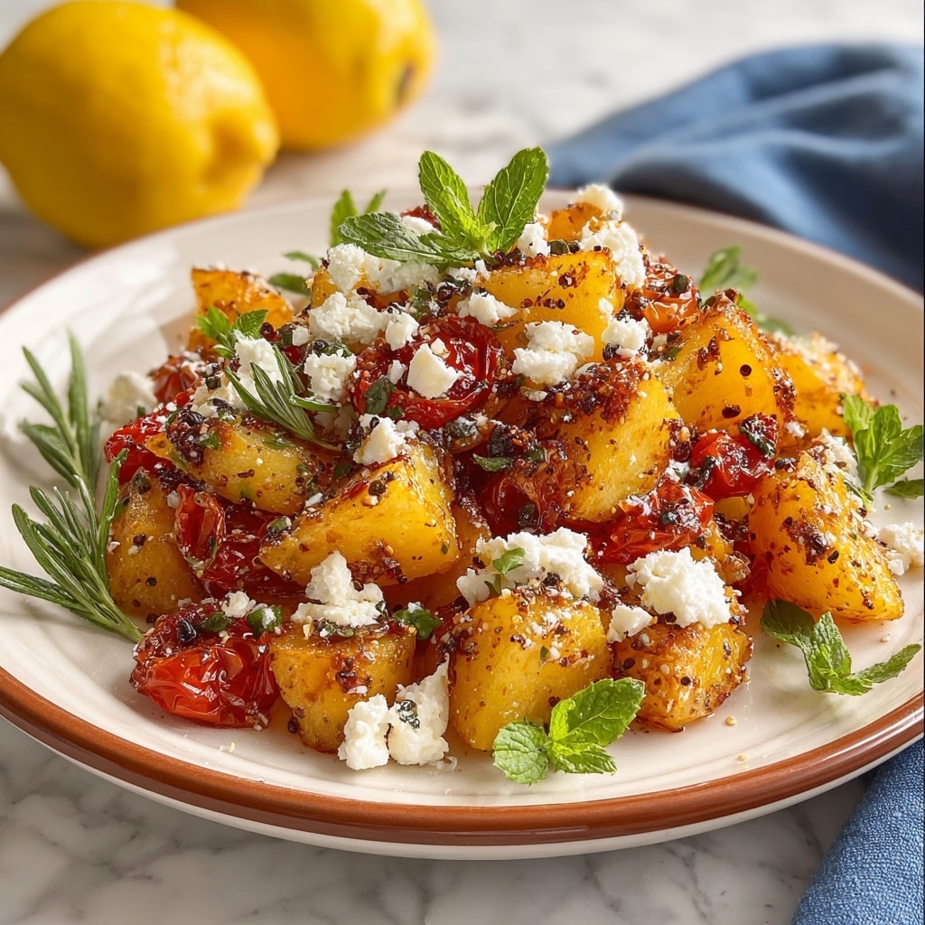 Baked Feta Potatoes: Crispy, Cheesy Perfection Recipe - Recipe Image