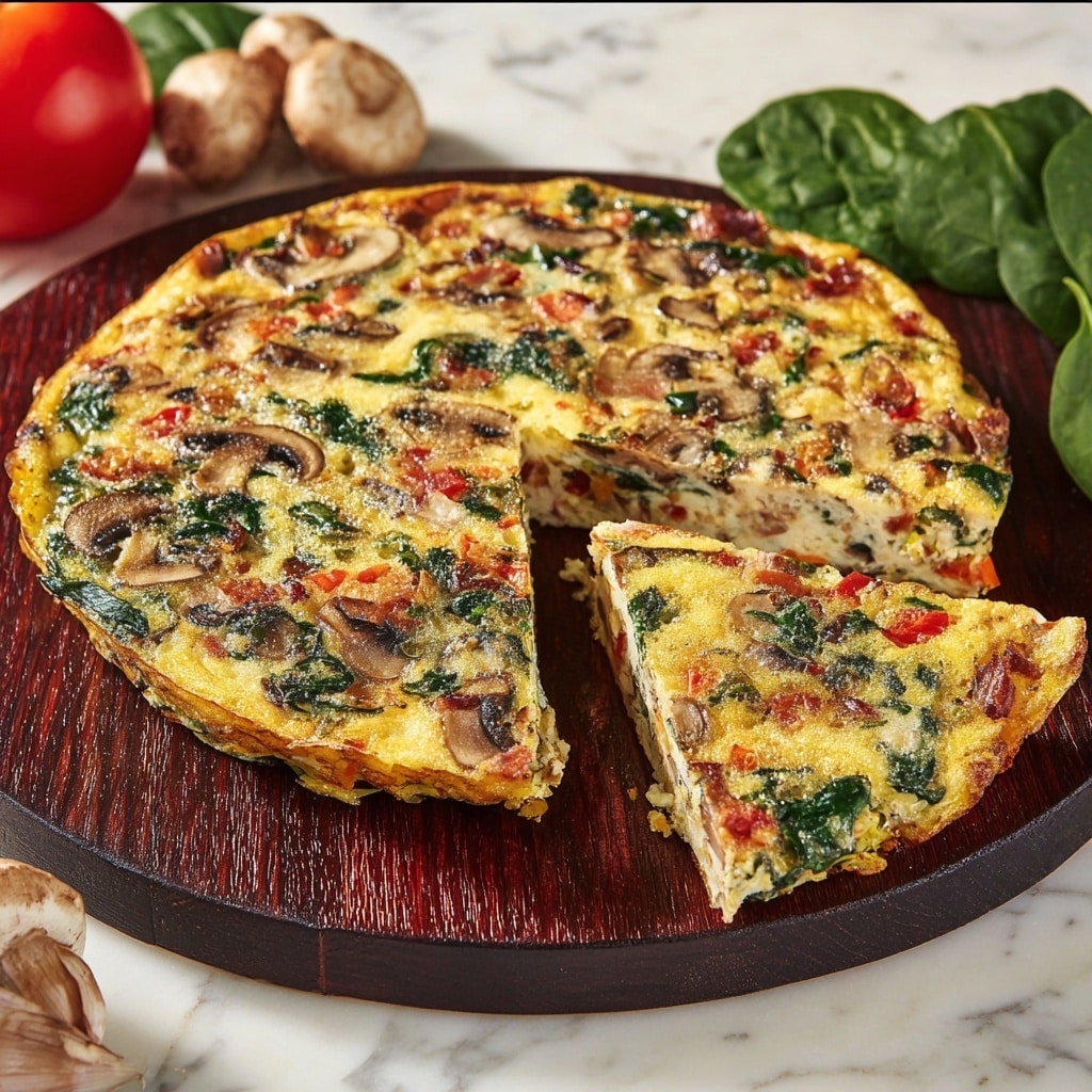 Veggie Frittata with Bell Peppers, Onions, and Mushrooms Recipe - Recipe Image
