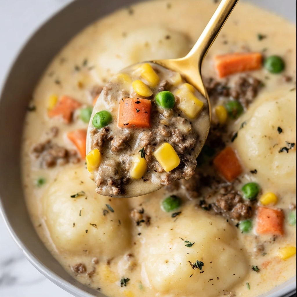 Ground Beef and Dumplings Soup Recipe - Recipe Image