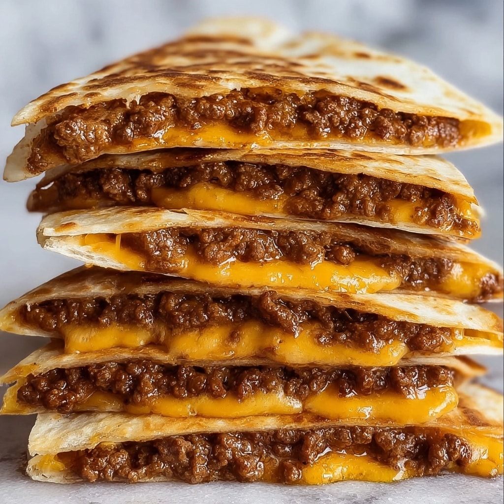 Cheesy Ground Beef Quesadillas Recipe - Recipe Image