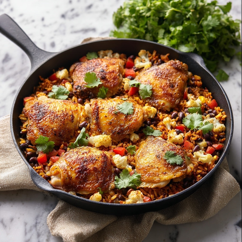 Salsa Chicken and Cauliflower Rice Skillet Recipe - Recipe Image