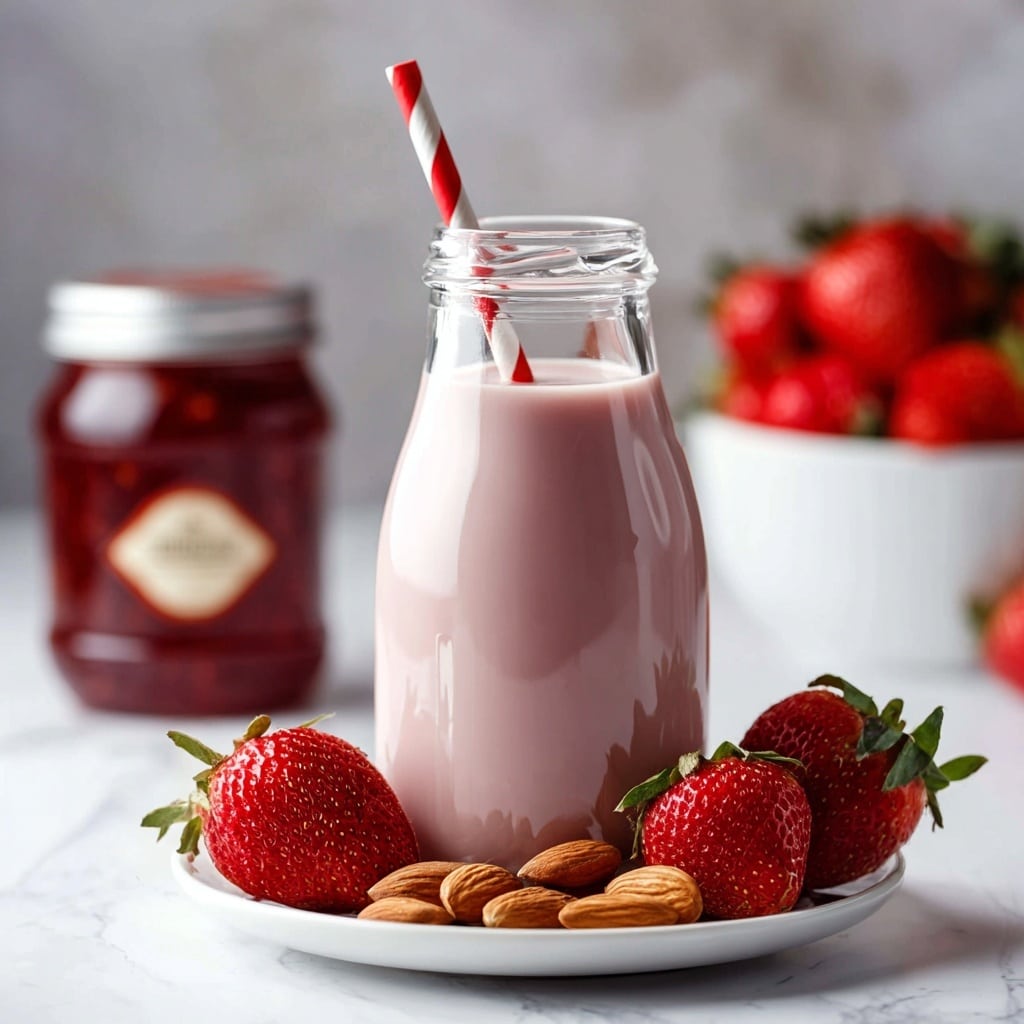 Strawberry Almond Milk Recipe - Recipe Image