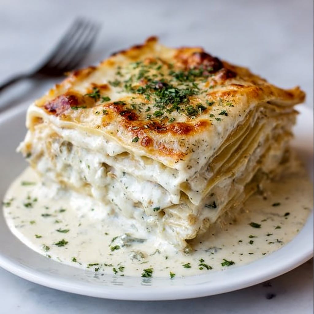 Creamy Chicken Lasagna with White Sauce Recipe - Recipe Image