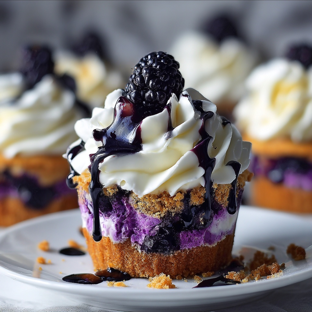 White Chocolate Blueberry Cheesecake Cupcakes Recipe - Recipe Image