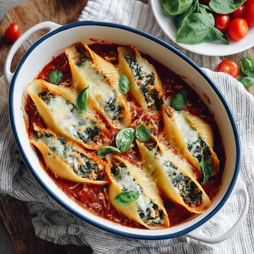 Spinach and Ricotta Stuffed Manicotti Recipe - Recipe Image