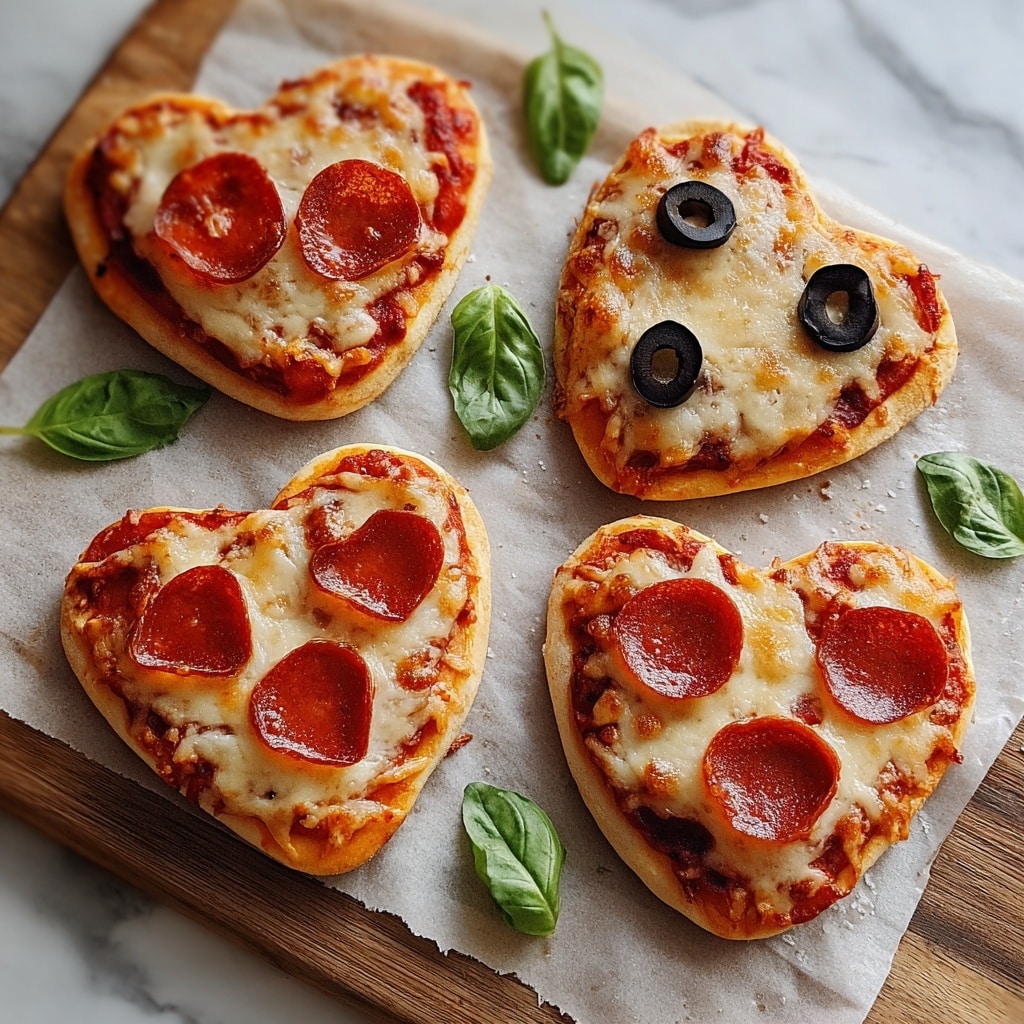 Heart Shaped Mini Pizzas Recipe - Recipe Image