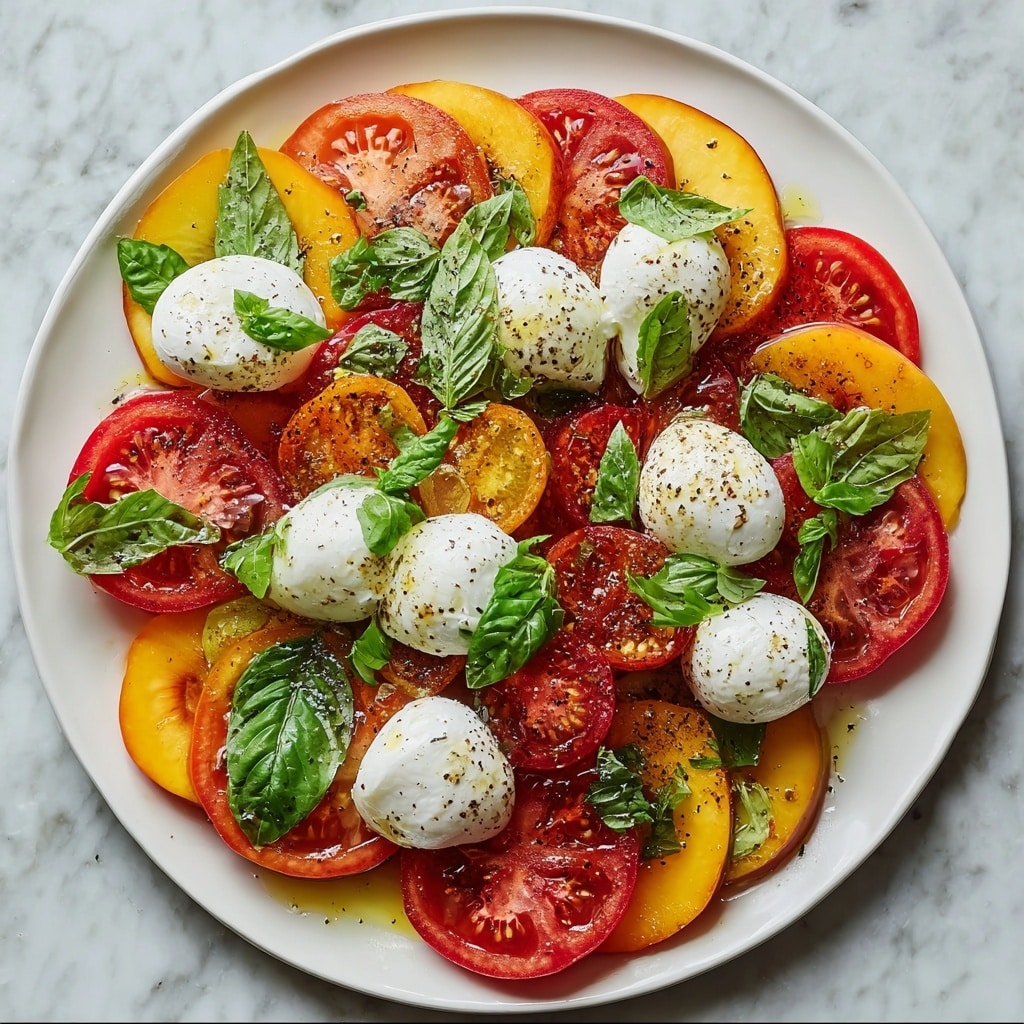 Tomato Peach Burrata Salad Recipe - Recipe Image