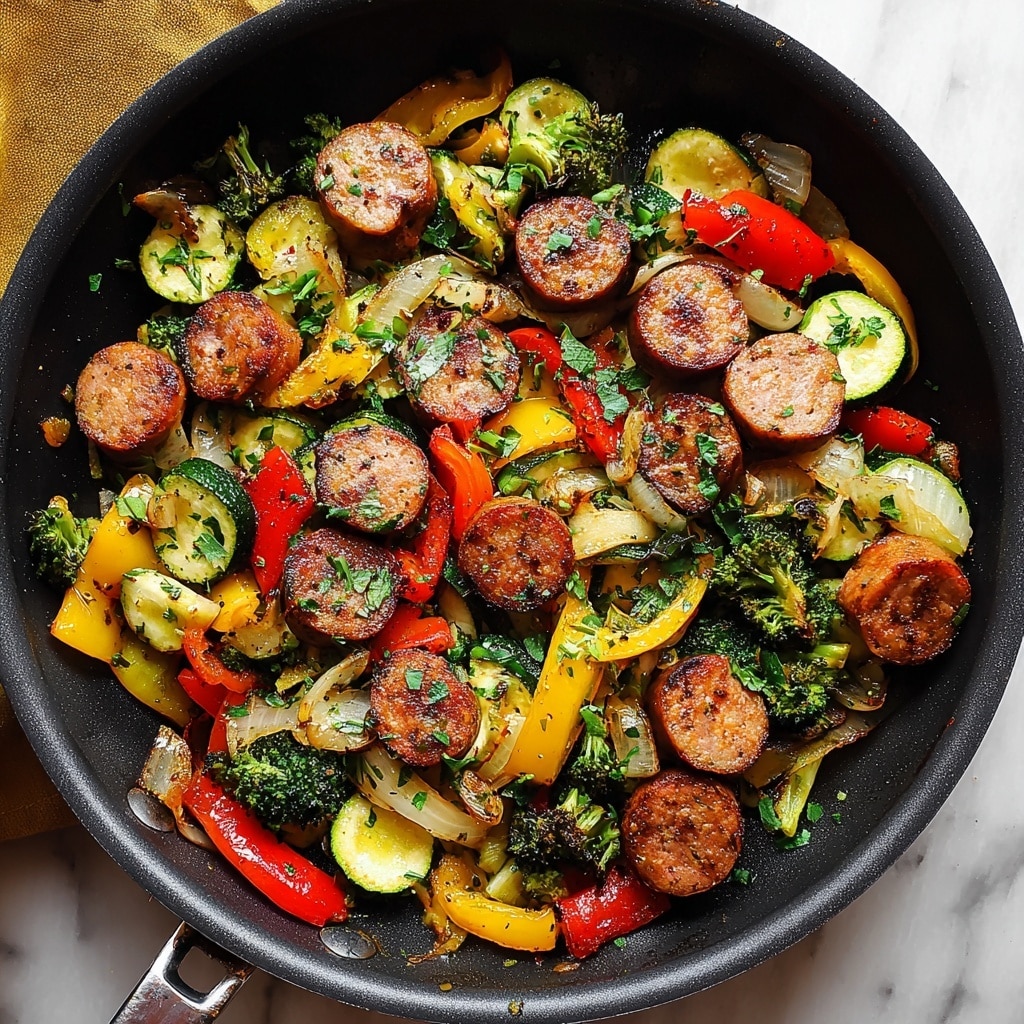 One Pan Sausage and Veggies Skillet Recipe - Recipe Image