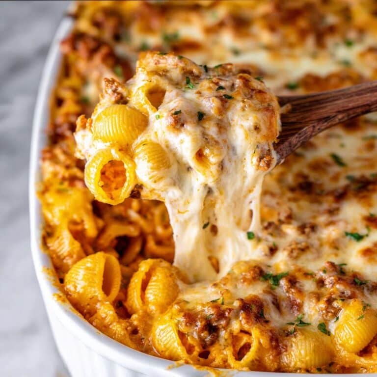 Baked Pink Sauce Pasta with Sausage and Mozzarella Recipe