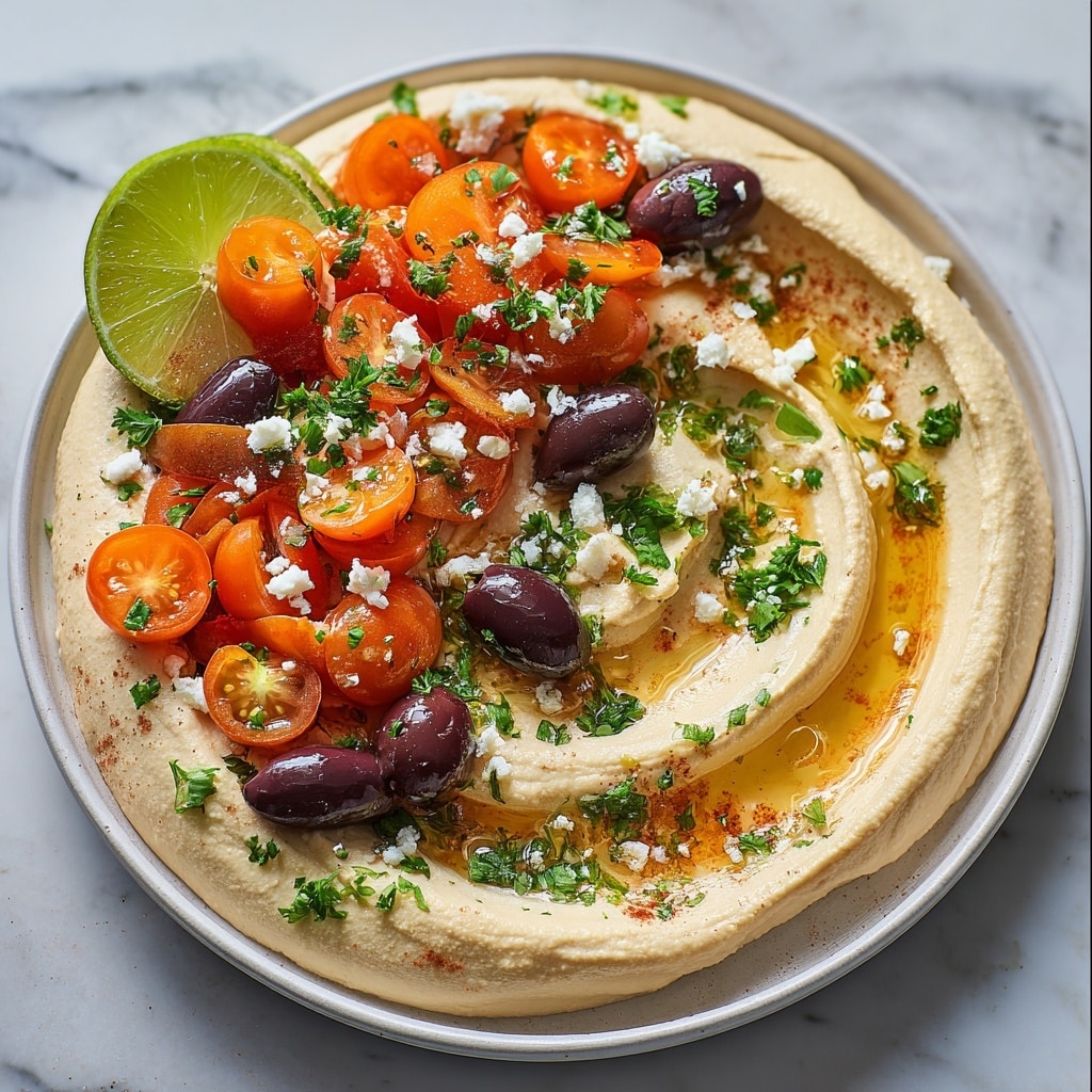 Greek Style Loaded Hummus Recipe