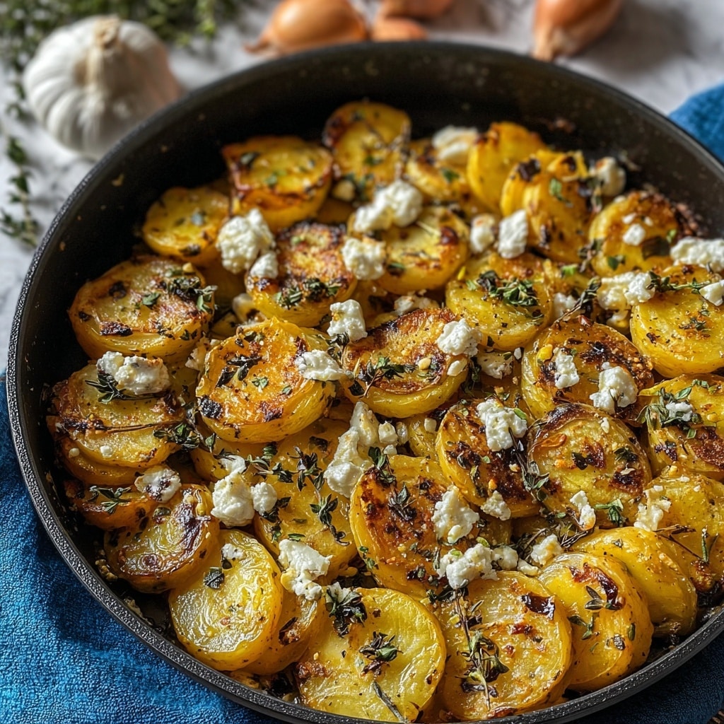 Roasted Potatoes with Baked Feta and Garlic Recipe