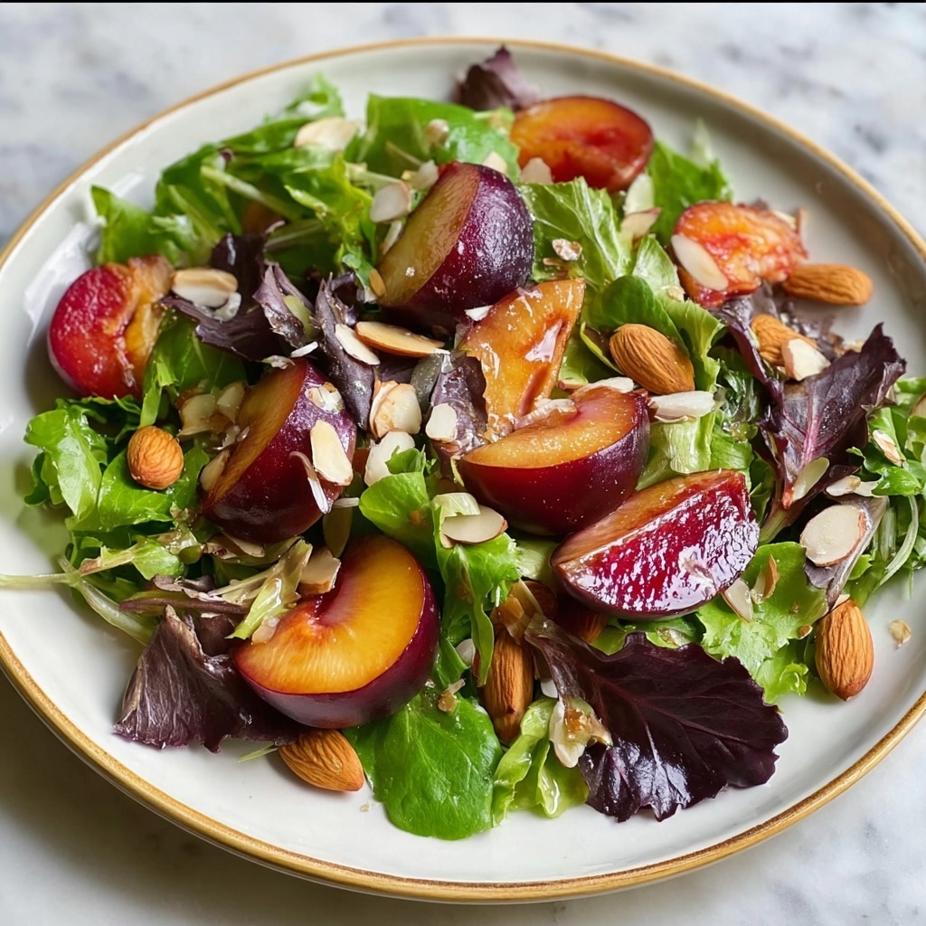 Unique French Beans with Sliced Peach and Basil Recipe - Recipe Image