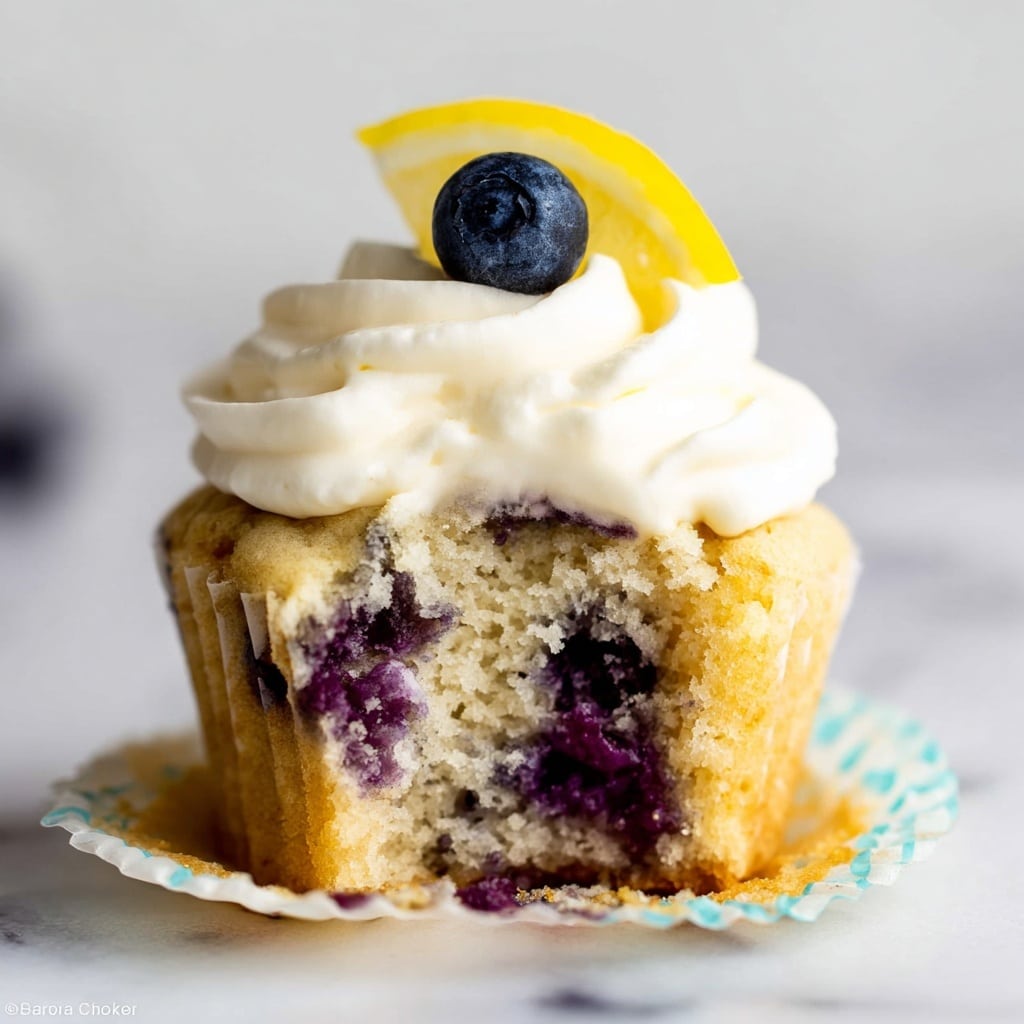 Lemon Blueberry Cupcakes with Cream Cheese Frosting Recipe - Recipe Image