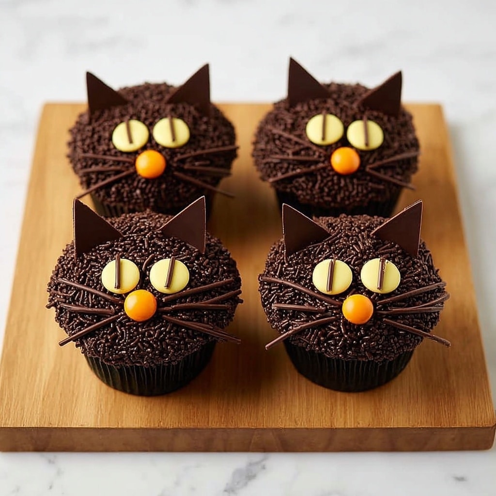 Non-Spooky Black Cat Cupcakes Recipe