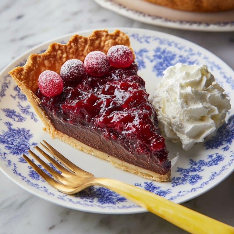 Cranberry Fudge Pie with Candied Cranberries Recipe