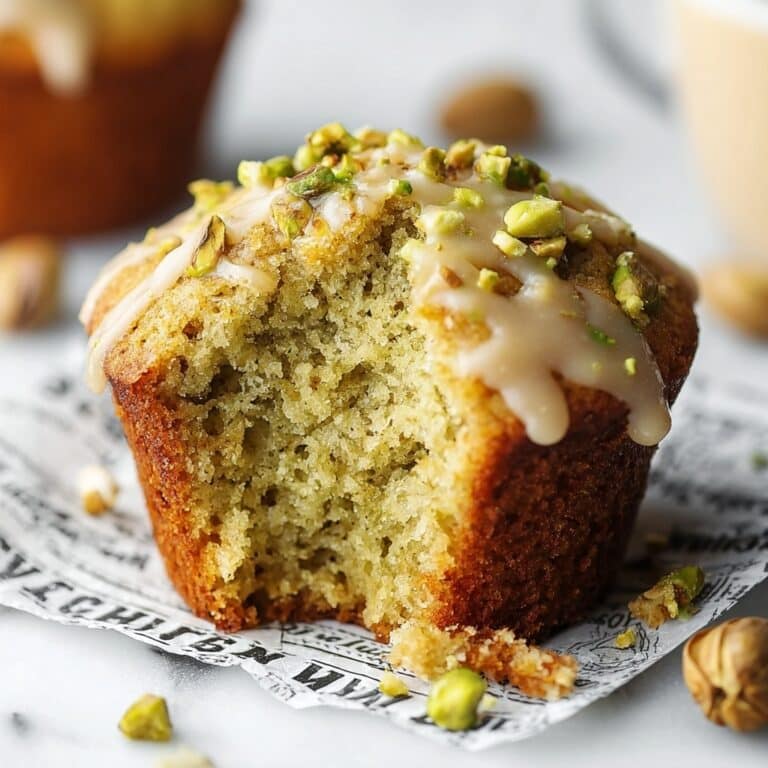 Vegan Pistachio Muffins with Pistachio Crumble and Vanilla Glaze Recipe