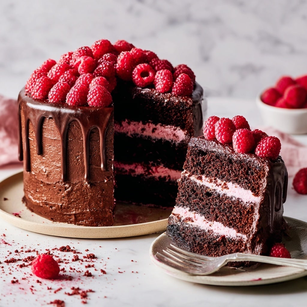 Vegan Raspberry Chocolate Cake Recipe - Recipe Image
