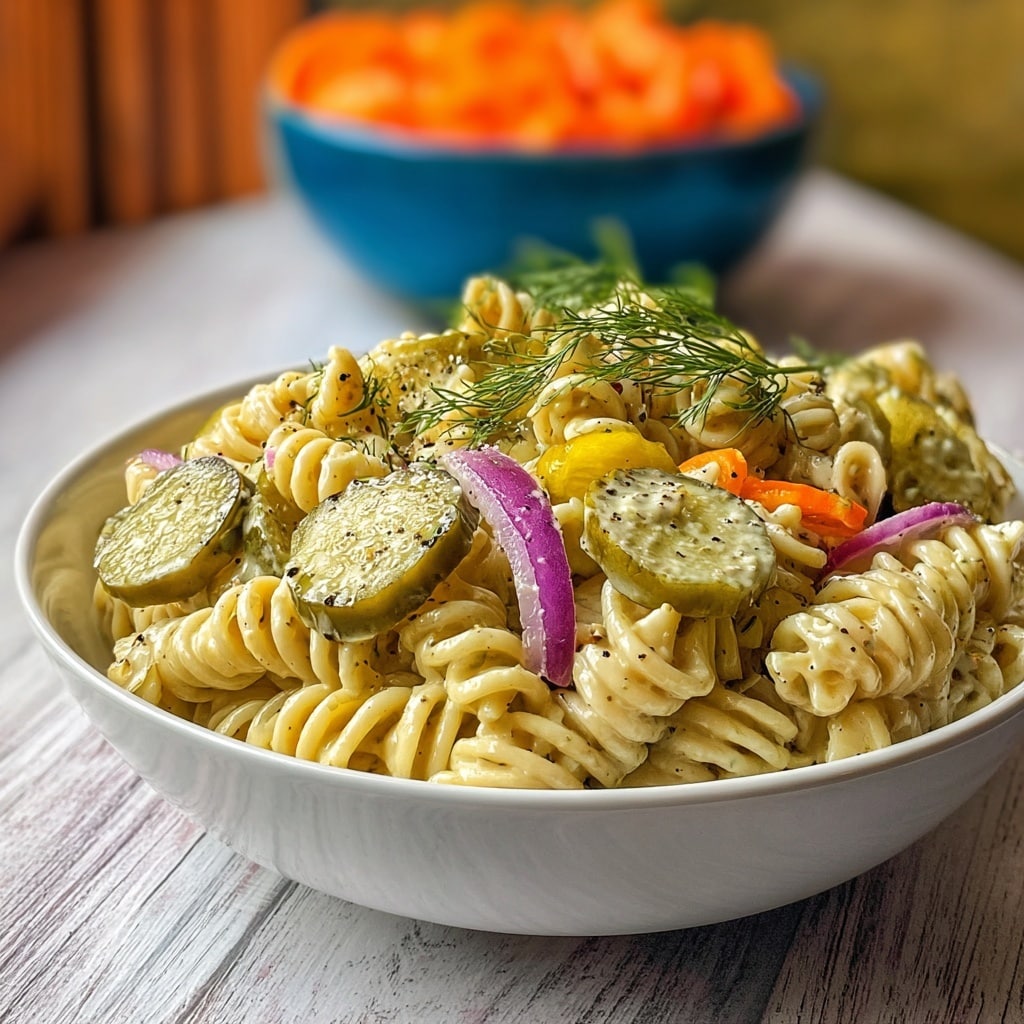 Tangy Dill Pickle Pasta Salad Recipe