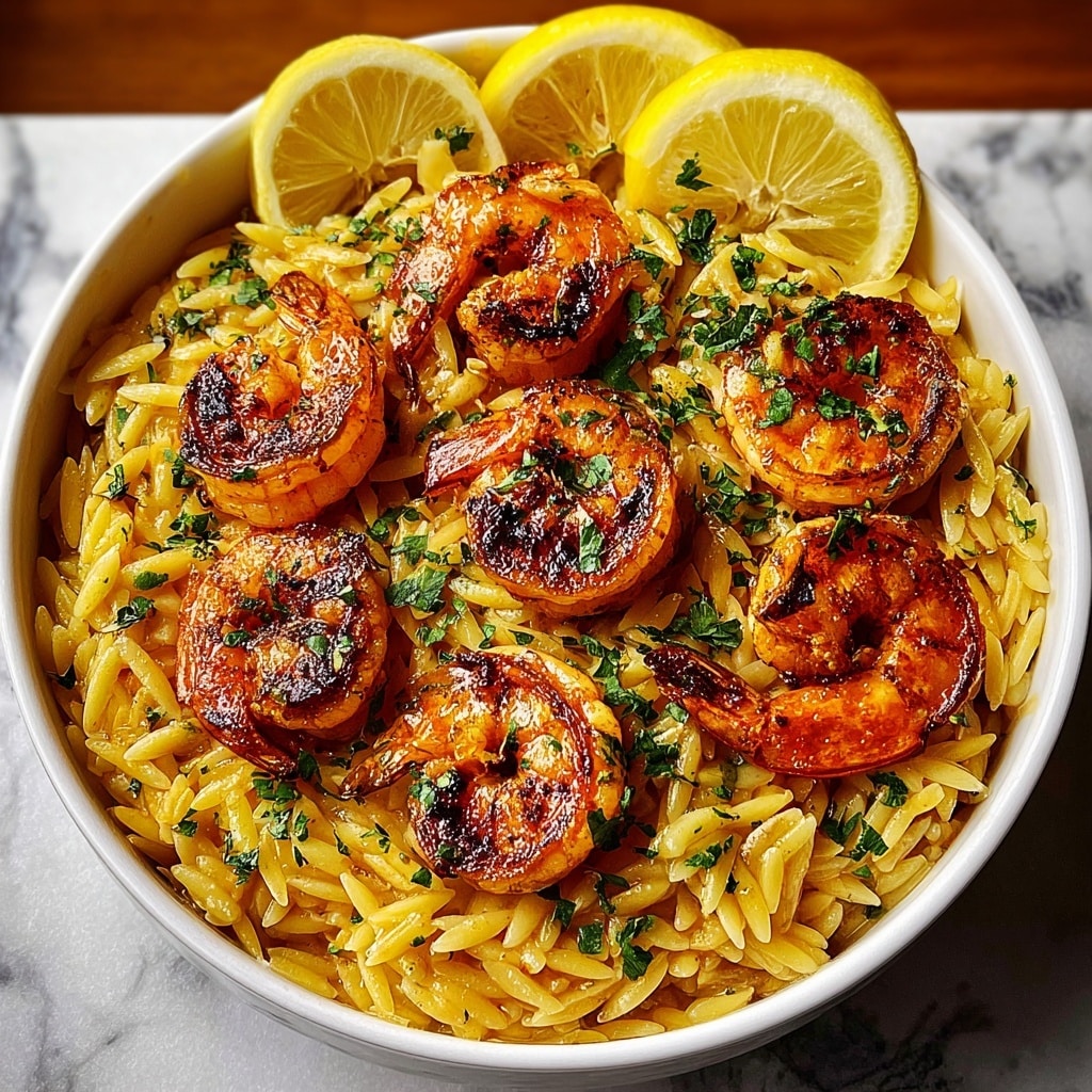 Shrimp Orzo with Lemon Garlic Sauce Recipe