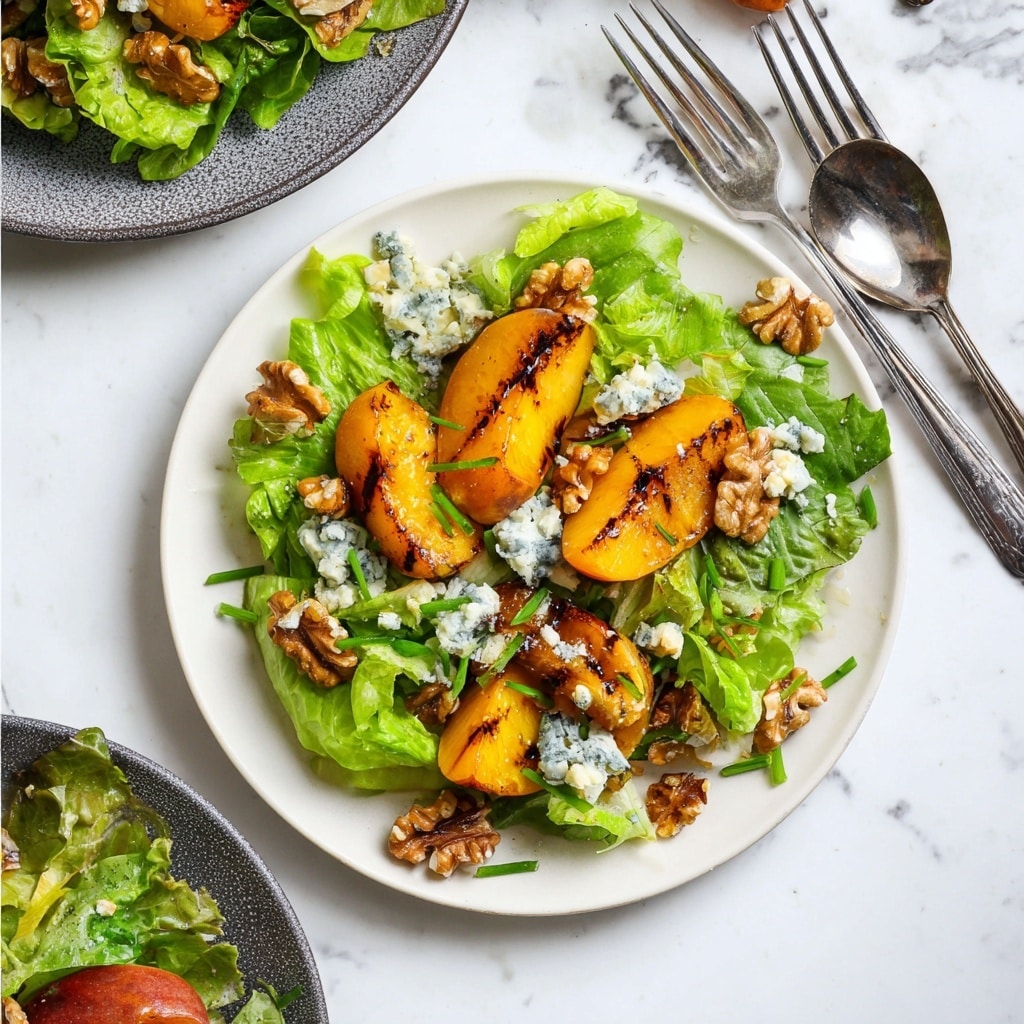Grilled Peach Salad with Gorgonzola and Walnuts Recipe