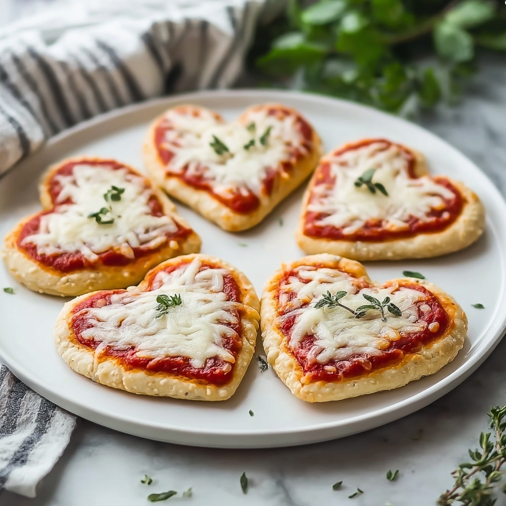 Mini Heart-Shaped Pizzas Recipe