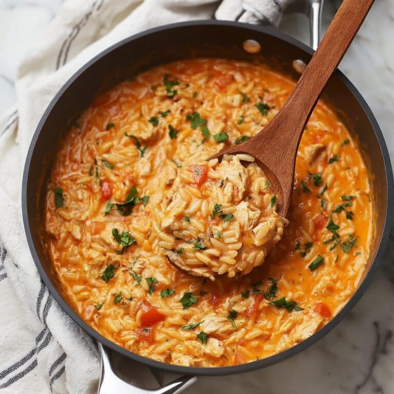 Creamy Tomato Orzo with Chicken Recipe