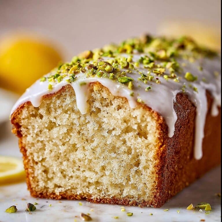 Pistachio Lemon Loaf Cake with Lemon Glaze Recipe