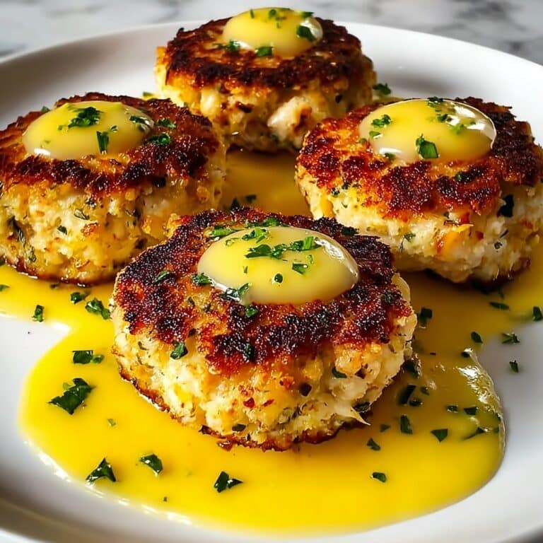 Cheddar Bay Crab Cakes with Lemon Butter Drizzle Recipe