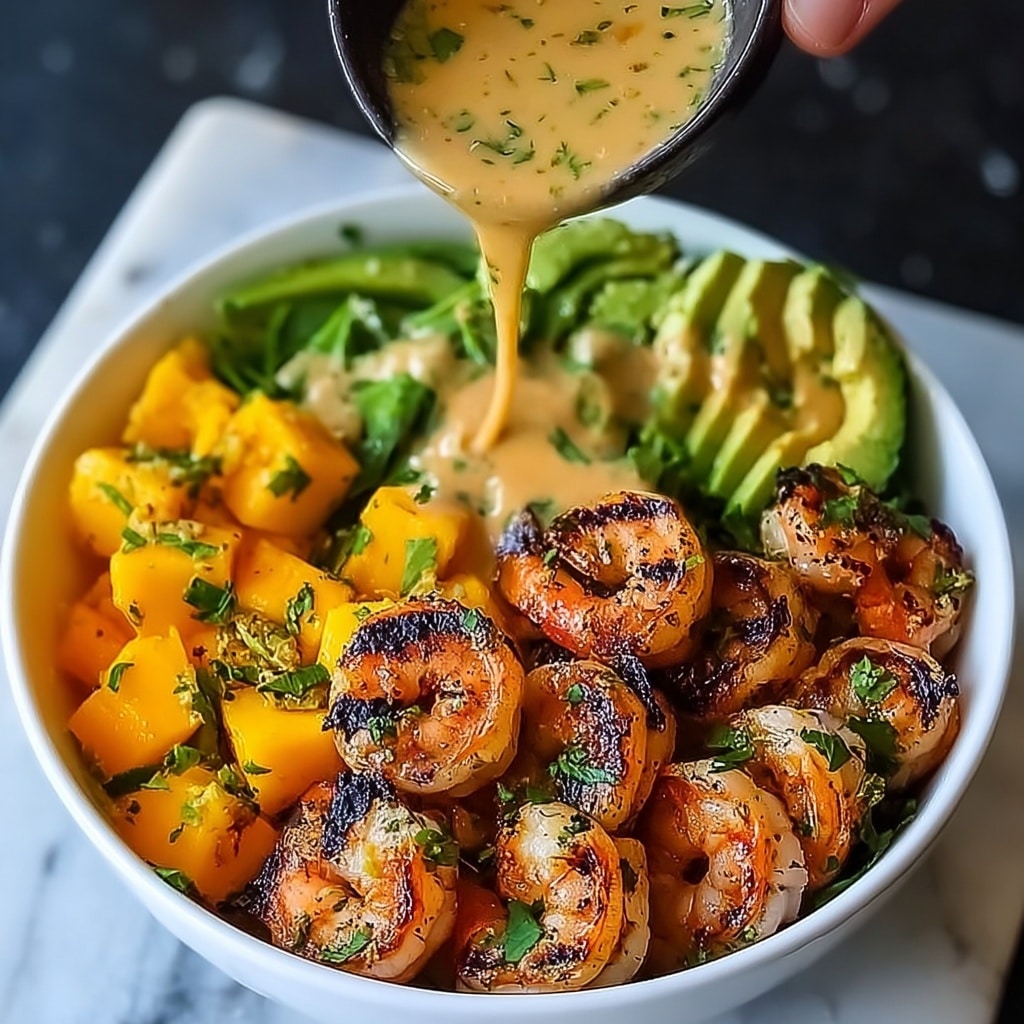 Shrimp and Avocado Bowls with Mango Salsa & Lime-Chili Sauce Recipe