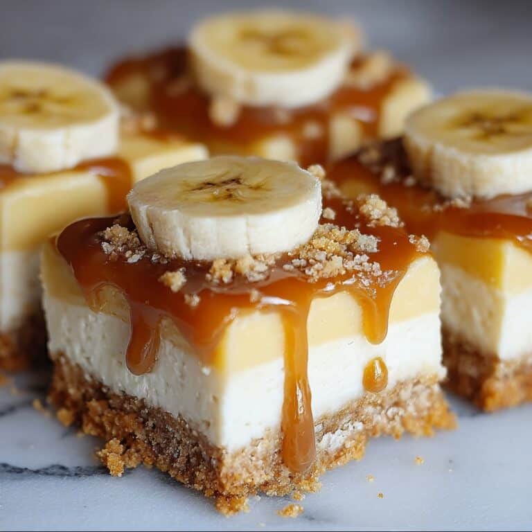 Banana Cream Cheese Bars with Caramel Drizzle Recipe