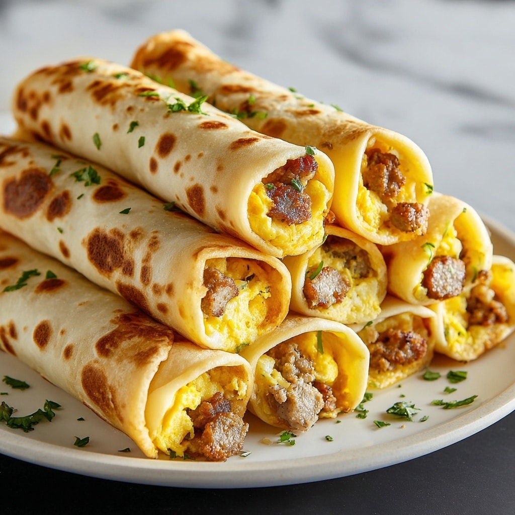 Egg and Sausage Breakfast Taquitos Recipe - Recipe Image